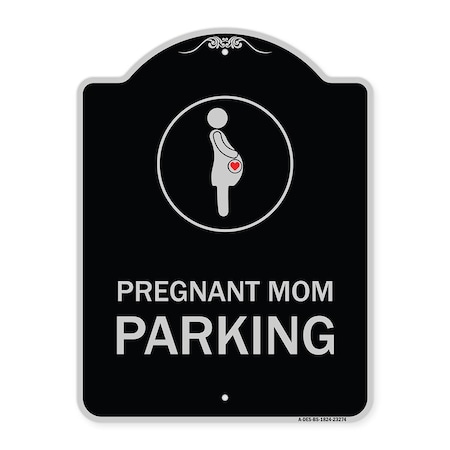 Signmission Pregnant Mom Parking With Graphic Heavy-Gauge Aluminum Architectural Sign, 24" x 18", BS-1824-23274 A-DES-BS-1824-23274